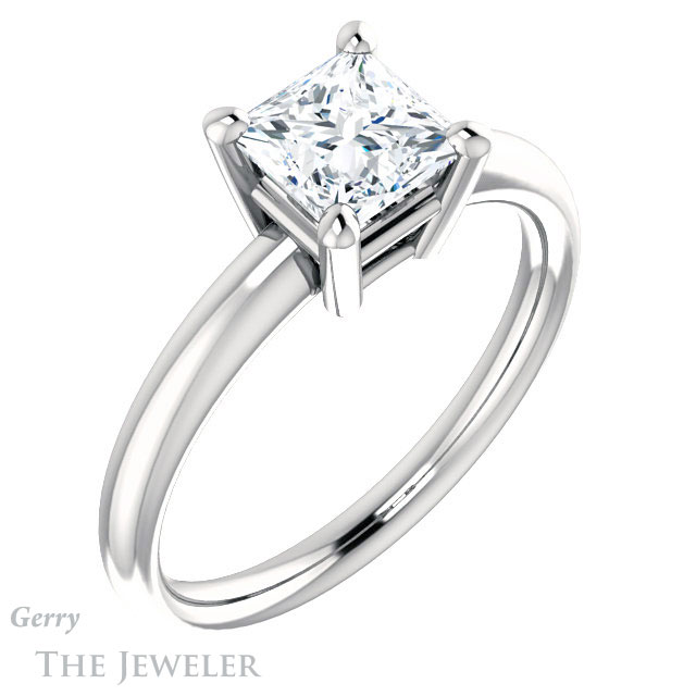 Princess Cut Forever One Moissanite Engagement Ring #GTJ981-square-fo-w 4 Princess Cut Forever One Moissanite Engagement Ring #GTJ981-square-fo-w