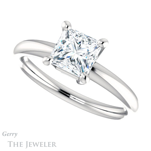 Princess Cut Forever One Moissanite Engagement Ring #GTJ981-square-fo-w 5 Princess Cut Forever One Moissanite Engagement Ring #GTJ981-square-fo-w