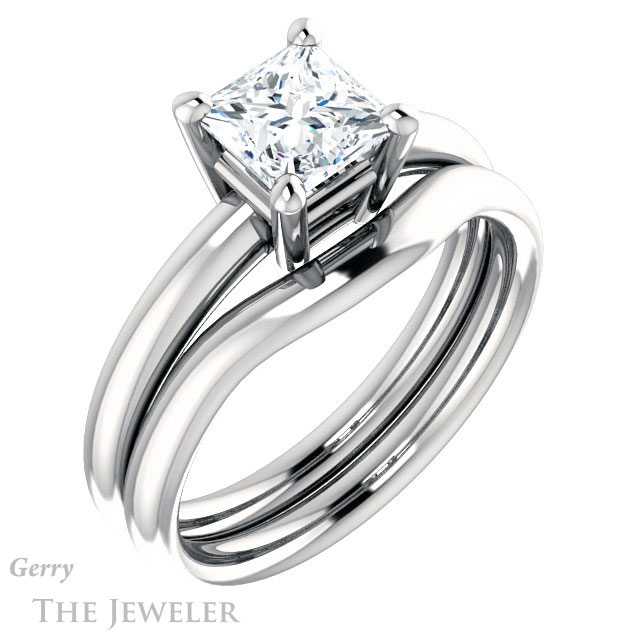 Princess Cut Forever One Moissanite Engagement Ring #GTJ981-square-fo-w 6 Princess Cut Forever One Moissanite Engagement Ring #GTJ981-square-fo-w