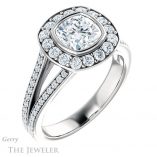 Cushion Cut Forever One Moissanite Engagement Ring #GTJ982-cushion-fo-w