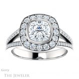 Cushion Cut Forever One Moissanite Engagement Ring #GTJ982-cushion-fo-w