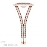 Emerald Cut Forever One Moissanite Engagement Ring #GTJ982-emerald-fb-r 3 Emerald Cut Forever Brilliant Moissanite Engagement Ring #GTJ982-emerald-fb-r