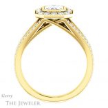 Emerald Cut Forever One Moissanite Engagement Ring #GTJ982-emerald-fb-y 2 Emerald Cut Forever Brilliant Moissanite Engagement Ring #GTJ982-emerald-fb-y