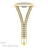 Emerald Cut Forever One Moissanite Engagement Ring #GTJ982-emerald-fb-y 3 Emerald Cut Forever Brilliant Moissanite Engagement Ring #GTJ982-emerald-fb-y