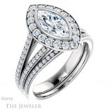 Marquise Cut Forever One Moissanite Engagement Ring #GTJ982-marquise-fb-w 6 Marquise Cut Forever Brilliant Moissanite Engagement Ring #GTJ982-marquise-fb-w