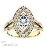 Marquise Cut Forever One Moissanite Engagement Ring #GTJ982-marquise-fb-y 1 Marquise Cut Forever Brilliant Moissanite Engagement Ring #GTJ982-marquise-fb-y
