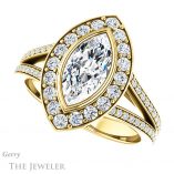 Marquise Cut Forever One Moissanite Engagement Ring #GTJ982-marquise-fb-y 5 Marquise Cut Forever Brilliant Moissanite Engagement Ring #GTJ982-marquise-fb-y