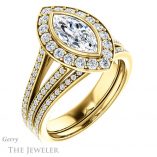 Marquise Cut Forever One Moissanite Engagement Ring #GTJ982-marquise-fb-y 6 Marquise Cut Forever Brilliant Moissanite Engagement Ring #GTJ982-marquise-fb-y
