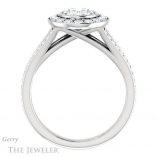 Oval Shaped Forever One Moissanite Engagement Ring #GTJ982-oval-fo-w