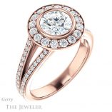 Round Cut Forever One Moissanite Engagement Ring #GTJ982-round-fo-r 4 Round Cut Forever One Moissanite Engagement Ring #GTJ982-round-fo-r