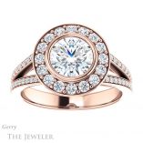 Round Cut Forever One Moissanite Engagement Ring #GTJ982-round-fo-r 1 Round Cut Forever One Moissanite Engagement Ring #GTJ982-round-fo-r