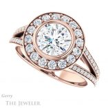 Round Cut Forever One Moissanite Engagement Ring #GTJ982-round-fo-r 5 Round Cut Forever One Moissanite Engagement Ring #GTJ982-round-fo-r