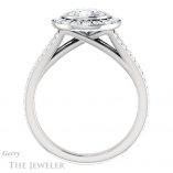 Round Cut Forever One Moissanite Engagement Ring #GTJ982-round-fo-w 2 Round Cut Forever One Moissanite Engagement Ring #GTJ982-round-fo-w