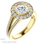 Round Cut Forever One Moissanite Engagement Ring #GTJ982-round-fo-y 4 Round Cut Forever One Moissanite Engagement Ring #GTJ982-round-fo-y