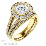 Round Cut Forever One Moissanite Engagement Ring #GTJ982-round-fo-y 6 Round Cut Forever One Moissanite Engagement Ring #GTJ982-round-fo-y