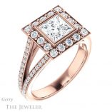 Princess Cut Forever One Moissanite Engagement Ring #GTJ982-square-fo-r 4 Princess Cut Forever One Moissanite Engagement Ring #GTJ982-square-fo-r