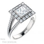 Princess Cut Forever One Moissanite Engagement Ring #GTJ982-square-fo-w