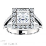Princess Cut Forever One Moissanite Engagement Ring #GTJ982-square-fo-w