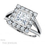Princess Cut Forever One Moissanite Engagement Ring #GTJ982-square-fo-w