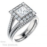 Princess Cut Forever One Moissanite Engagement Ring #GTJ982-square-fo-w