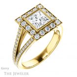 Princess Cut Forever One Moissanite Engagement Ring #GTJ982-square-fo-y 4 Princess Cut Forever One Moissanite Engagement Ring #GTJ982-square-fo-y