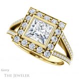 Princess Cut Forever One Moissanite Engagement Ring #GTJ982-square-fo-y 5 Princess Cut Forever One Moissanite Engagement Ring #GTJ982-square-fo-y