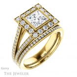Princess Cut Forever One Moissanite Engagement Ring #GTJ982-square-fo-y 6 Princess Cut Forever One Moissanite Engagement Ring #GTJ982-square-fo-y