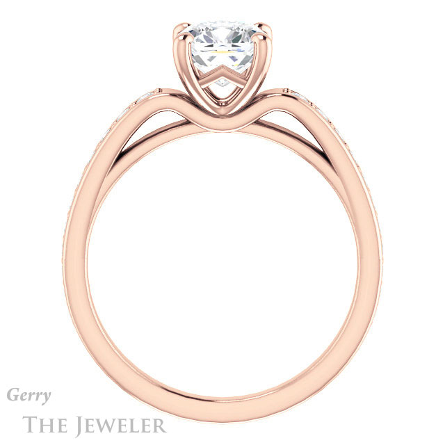Cushion Cut Forever One Moissanite Engagement Ring #GTJ983-cushion-fo-r