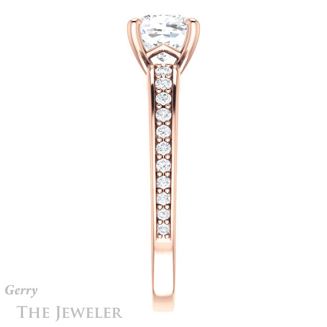 Cushion Cut Forever One Moissanite Engagement Ring #GTJ983-cushion-fo-r 3 Cushion Cut Forever One Moissanite Engagement Ring #GTJ983-cushion-fo-r