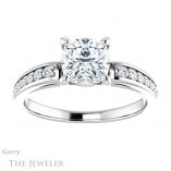 Cushion Cut Forever One Moissanite Engagement Ring #GTJ983-cushion-fo-w 1 Cushion Cut Forever One Moissanite Engagement Ring #GTJ983-cushion-fo-w