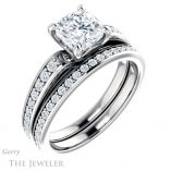 Cushion Cut Forever One Moissanite Engagement Ring #GTJ983-cushion-fo-w 6 Cushion Cut Forever One Moissanite Engagement Ring #GTJ983-cushion-fo-w