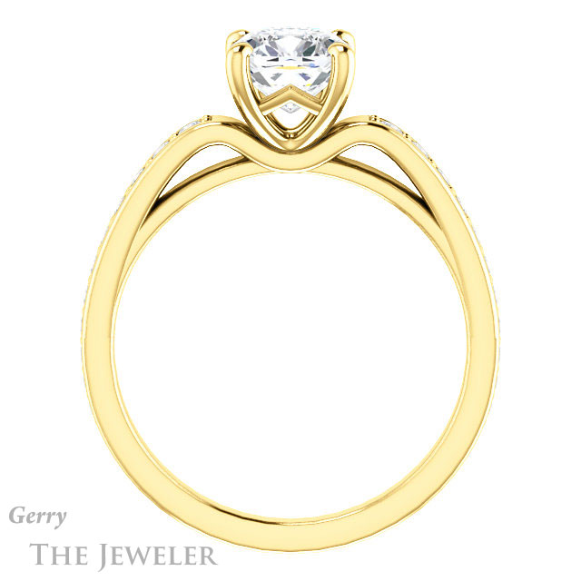 Cushion Cut Forever One Moissanite Engagement Ring #GTJ983-cushion-fo-y