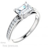 Emerald Cut Forever One Moissanite Engagement Ring #GTJ983-emerald-fb-w 4 Emerald Cut Forever Brilliant Moissanite Engagement Ring #GTJ983-emerald-fb-w