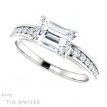 Emerald Cut Forever One Moissanite Engagement Ring #GTJ983-emerald-fb-w 5 Emerald Cut Forever Brilliant Moissanite Engagement Ring #GTJ983-emerald-fb-w