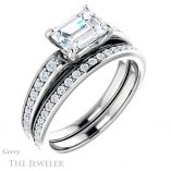 Emerald Cut Forever One Moissanite Engagement Ring #GTJ983-emerald-fb-w 6 Emerald Cut Forever Brilliant Moissanite Engagement Ring #GTJ983-emerald-fb-w