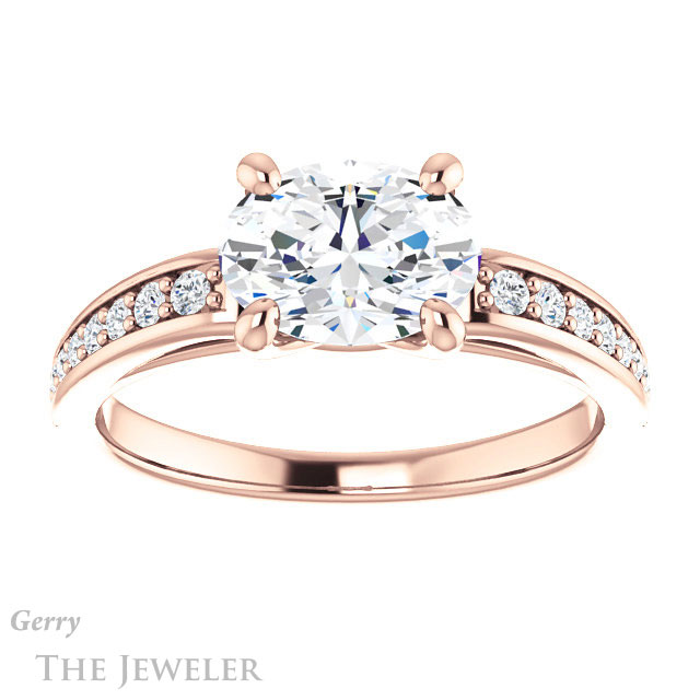 Oval Shaped Forever One Moissanite Engagement Ring #GTJ983-oval-fo-r