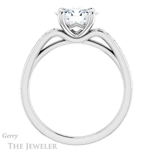 Oval Shaped Forever One Moissanite Engagement Ring #GTJ983-oval-fo-w