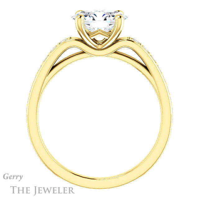 Oval Shaped Forever One Moissanite Engagement Ring #GTJ983-oval-fo-y 2 Oval Shaped Forever One Moissanite Engagement Ring #GTJ983-oval-fo-y
