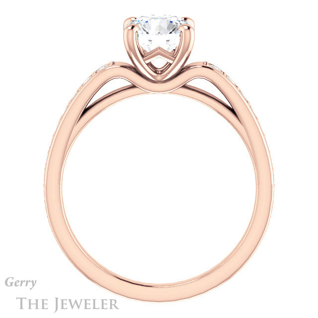 Round Cut Forever One Moissanite Engagement Ring #GTJ983-round-fo-r
