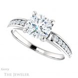 Round Cut Forever One Moissanite Engagement Ring #GTJ983-round-fo-w 5 Round Cut Forever One Moissanite Engagement Ring #GTJ983-round-fo-w