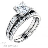 Round Cut Forever One Moissanite Engagement Ring #GTJ983-round-fo-w 6 Round Cut Forever One Moissanite Engagement Ring #GTJ983-round-fo-w