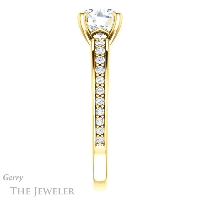 Round Cut Forever One Moissanite Engagement Ring #GTJ983-round-fo-y 3 Round Cut Forever One Moissanite Engagement Ring #GTJ983-round-fo-y