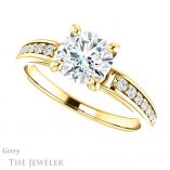 Round Cut Forever One Moissanite Engagement Ring #GTJ983-round-fo-y 5 Round Cut Forever One Moissanite Engagement Ring #GTJ983-round-fo-y