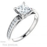 Princess Cut Forever One Moissanite Engagement Ring #GTJ983-square-fo-w 4 Princess Cut Forever One Moissanite Engagement Ring #GTJ983-square-fo-w
