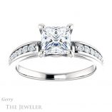 Princess Cut Forever One Moissanite Engagement Ring #GTJ983-square-fo-w 1 Princess Cut Forever One Moissanite Engagement Ring #GTJ983-square-fo-w