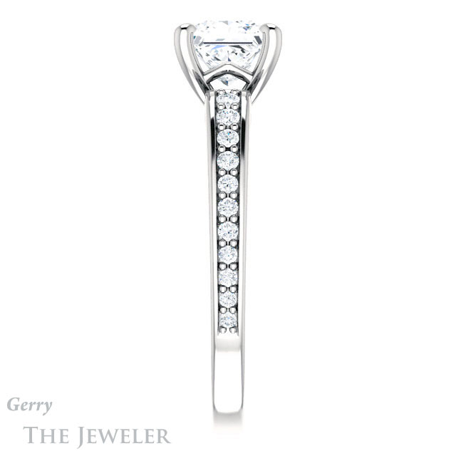 Princess Cut Forever One Moissanite Engagement Ring #GTJ983-square-fo-w 3 Princess Cut Forever One Moissanite Engagement Ring #GTJ983-square-fo-w