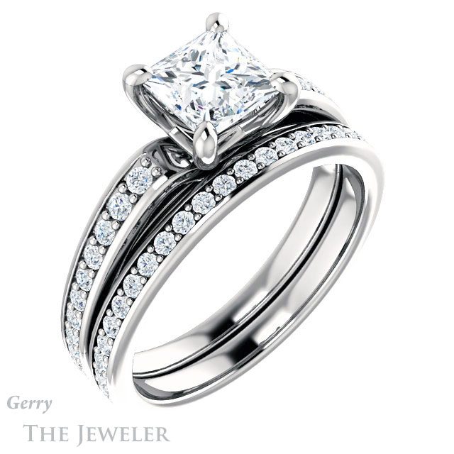 Princess Cut Forever One Moissanite Engagement Ring #GTJ983-square-fo-w 6 Princess Cut Forever One Moissanite Engagement Ring #GTJ983-square-fo-w