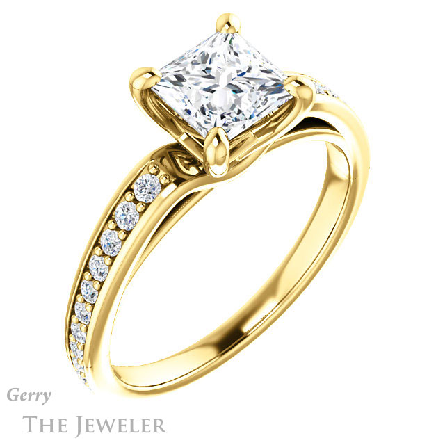 Princess Cut Forever One Moissanite Engagement Ring #GTJ983-square-fo-y 4 Princess Cut Forever One Moissanite Engagement Ring #GTJ983-square-fo-y