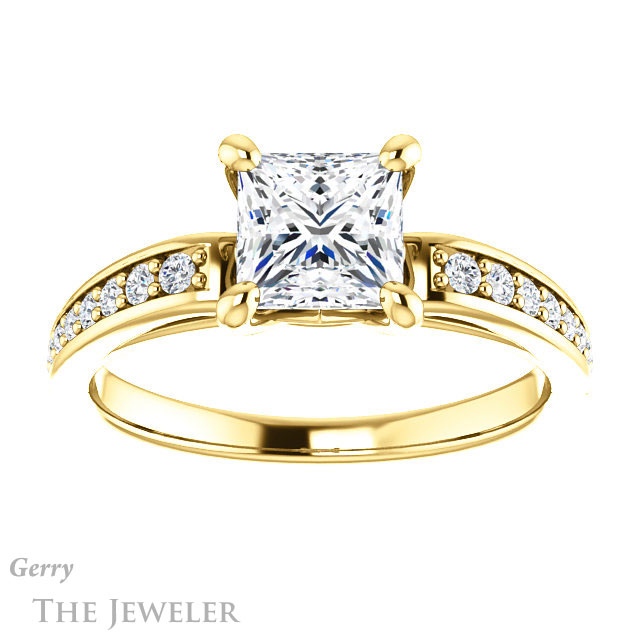 Princess Cut Forever One Moissanite Engagement Ring #GTJ983-square-fo-y 1 Princess Cut Forever One Moissanite Engagement Ring #GTJ983-square-fo-y
