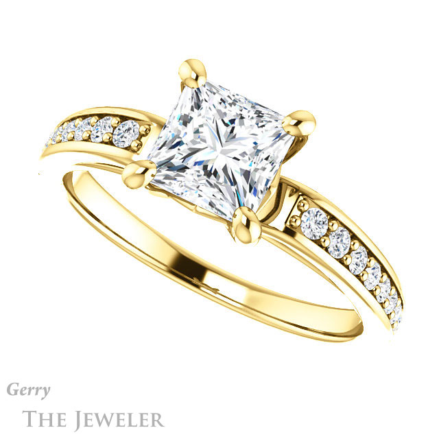 Princess Cut Forever One Moissanite Engagement Ring #GTJ983-square-fo-y 5 Princess Cut Forever One Moissanite Engagement Ring #GTJ983-square-fo-y